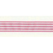 Horizontal Stripes Ribbon - Pink and White 16 mm